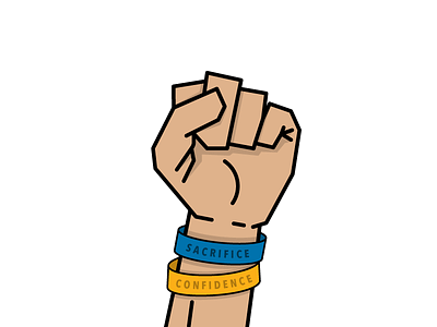 Sacrifice & Confidence blog clench fight fist grow hand icon illustration inspiration learn thinkpiece vector