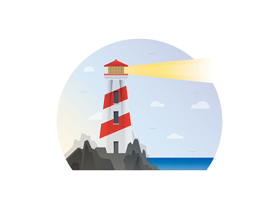 Lighthouse icon illustration light lighthouse nautical sea sky spot illustration vector