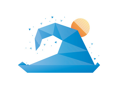 Wave geometry icon illustration lines low poly pattern poly triangle vector wave