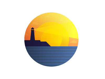 Lighthouse icon illustrator light lighthouse ocean spot illustration sunset vector water