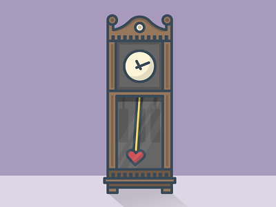 Grandfather Clock clock emotion heart icon illustration patience schedule time vector wait
