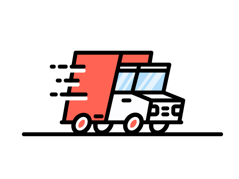Delivery Truck deliver drive icon illustration logistics package road rush send shipping vector vehicle
