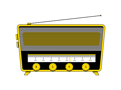 Vintage Radio fm high school icon illustration marching band music nashville old school radio show vector vintage