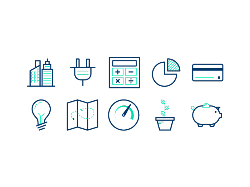 Two color Icons money debt finance idea savings growth credit card report tech ui illustration icon vector