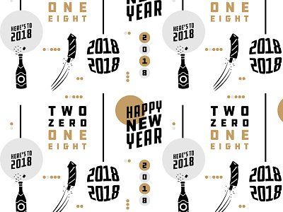 New Years Pattern champagne fireworks gold holiday icon illustration invitation new years party pattern typography vector