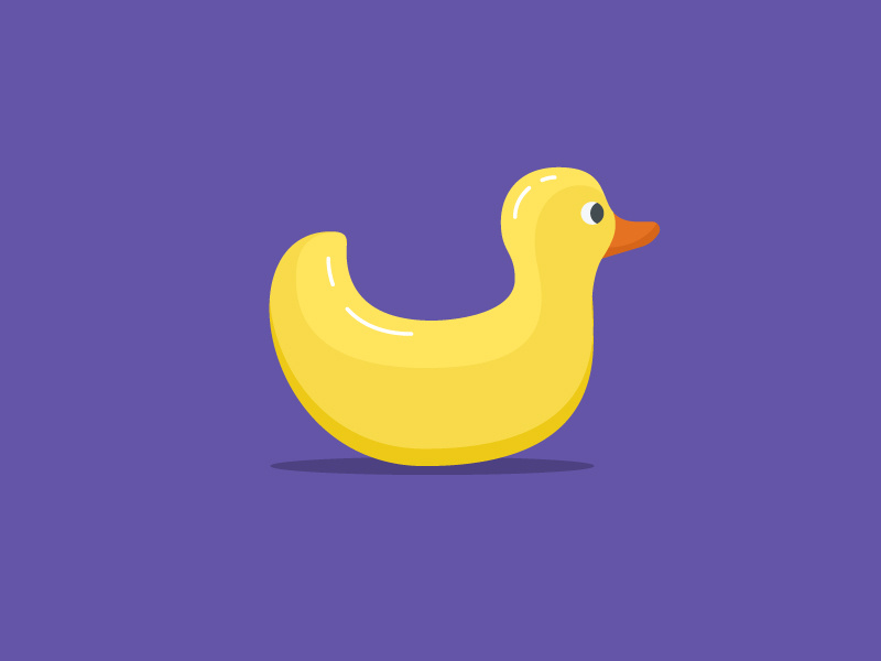 Rubber Ducky squeak splash water children kids toy rubber duck tub illustration icon vector