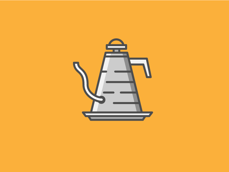 Kettle pour brew water beverage drink spot illustration coffee illustration icon vector