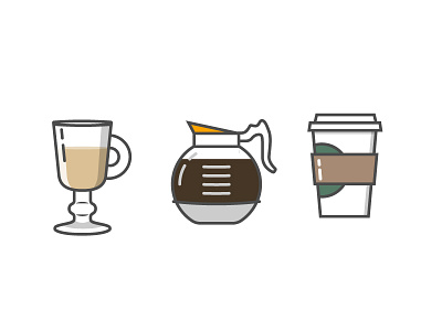 Coffees beverage brew coffee drink icon illustration latte pour spot illustration starbucks vector water