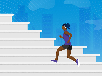 Marathon Training 13.1 half marathon icon illustration person race runner stairs training vector