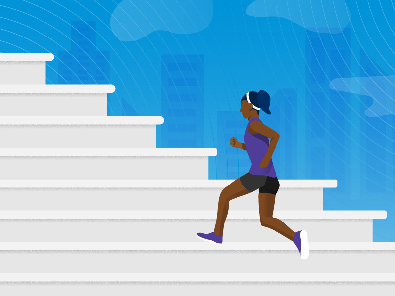Marathon Training 13.1 training stairs race half marathon runner person illustration icon vector