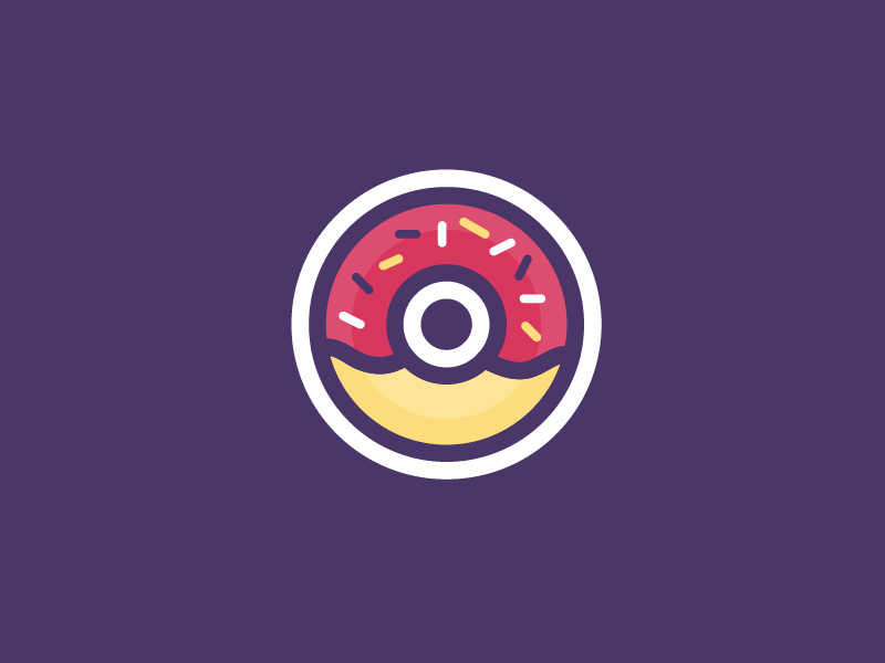 Doughnut dunkin donuts krispy kreme sugar food sticker sprinkles dessert icing doughnut illustration icon vector