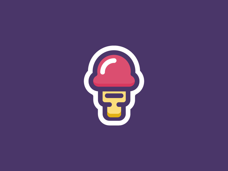 Ice Cream Cone sugar sweets cone ice cream dessert treat food sticker illustration icon vector
