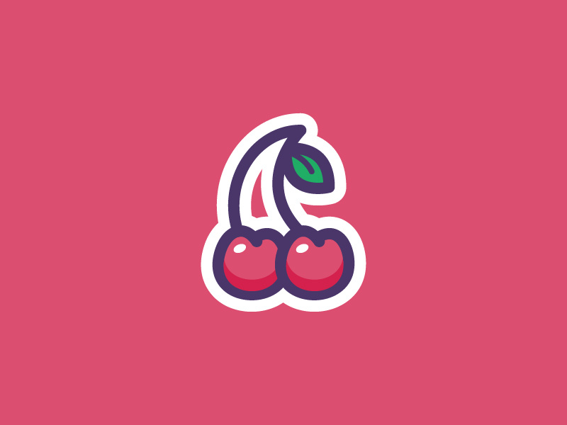 Cherries eat sticker maraschino cherry fruit food illustration icon vector