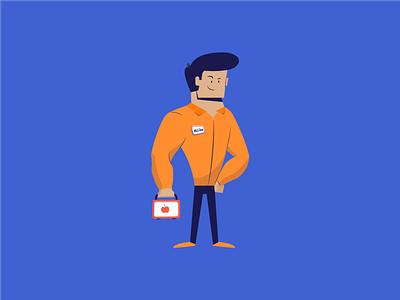 Characters: Mike character design employee husband icon illustration lunchbox man motion graphics vector worker