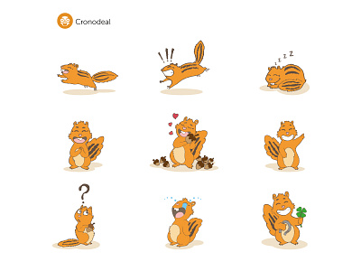 Cronodeal - Squirrel Illustration branding character design hand drawn illustration luck squirrel