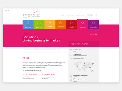 eTrade for all - Online platform for UNCTAD colorful design platform simple clean interface simple design ui united nations user experience user interface ux webdesign website