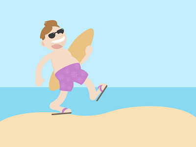 Beach Surfer - Character design beach character design colorful flat holidays people sand sea surf