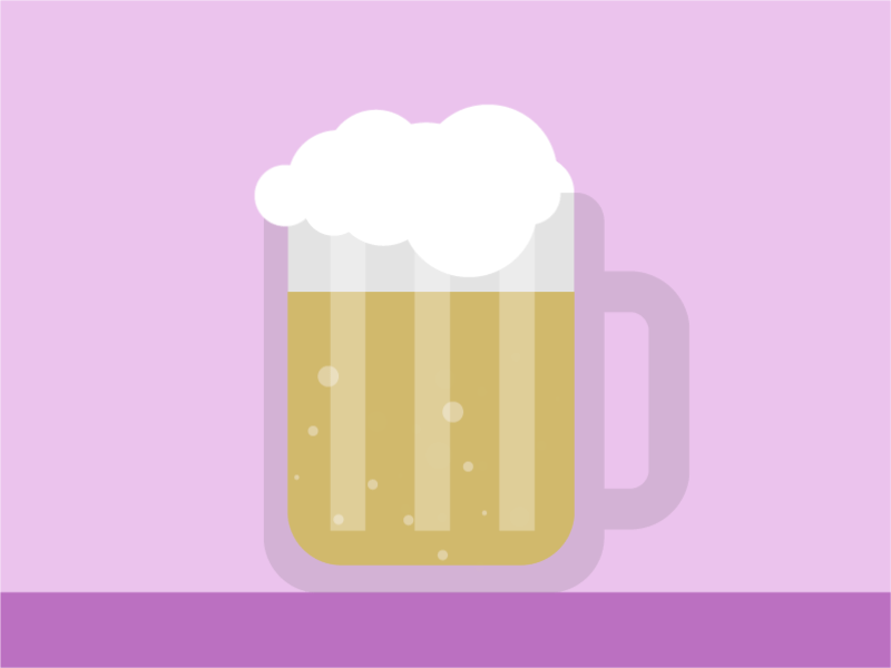 Beer animation - GIF animation beer drink foam gif glass illustration pink pint
