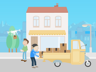 Delivery company - Flat illustration