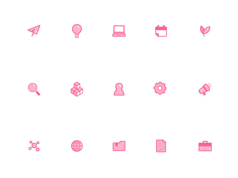 Icon collection color research colorful financial flat icon interface line icons simple ui