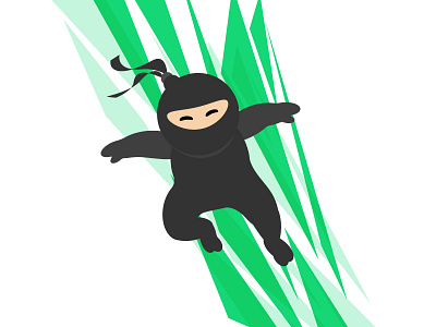 Ninja - Quick vector illustration action black character developer green illustration jump ninja