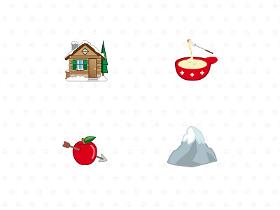 Swissmojis - Places & food apple chalet cheese emojis fondue icons mountain swiss