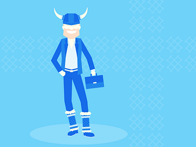 Viking businessman - Blog article illustration blue business businessman character design flat design hipster illustration project management viking