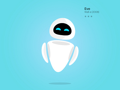 Eve from Wall-E blue character disney eve flat design friendly illustration pixar robot wall e