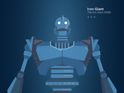 Iron Giant illustration 2d character blue flat design giant illustration iron giant robot