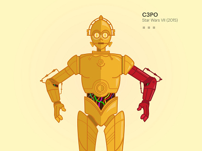 C3PO - Star Wars | Blog illustration c3po character desing flat design gold illustration may the 4th be with you movie robotics star wars