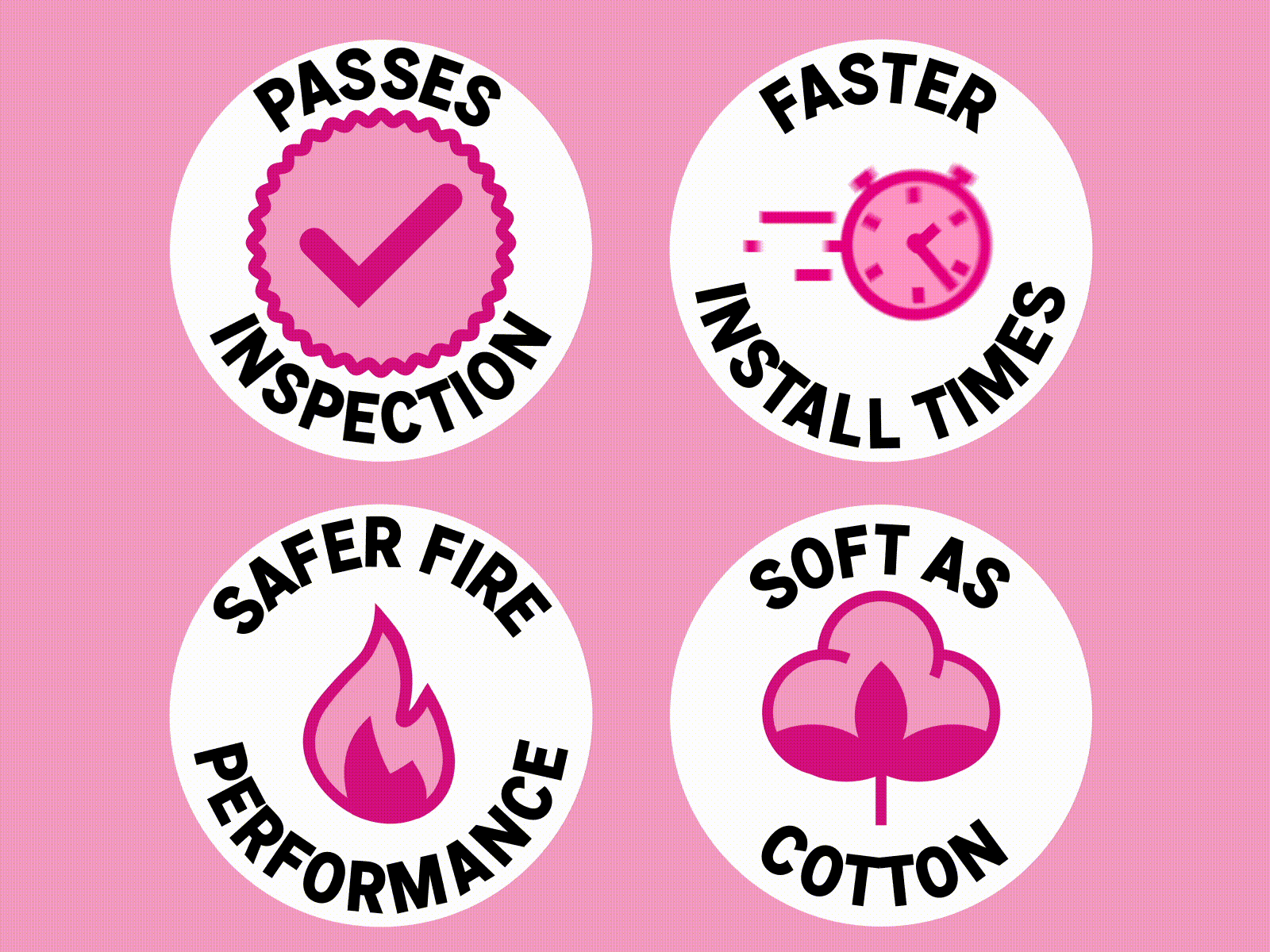 PINK Next Gen Insulation Qualities after effects animation branding cotton fast flame graphic design ic iconography icons ill illustration illustrator motion graphics photoshop timer