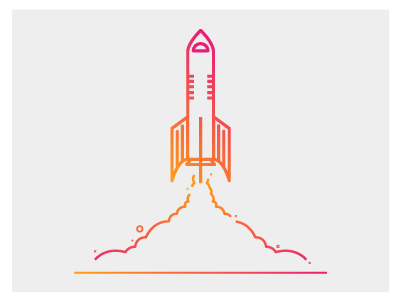 Lift Off gradient iconography rocket rocket ship space