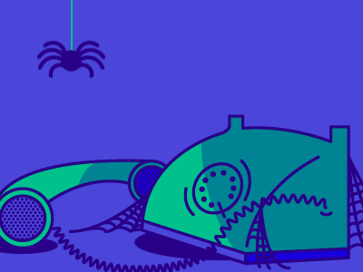 What's A Rotary Phone? animation illustration old school phone rotary spider web