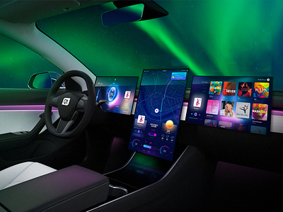 Auto Interface Concept Qt Siili Auto android auto automotive automotive design design digital cluster ivi siili