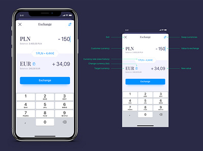 Exchange Mobile App curency design exchange interface ios ui ux