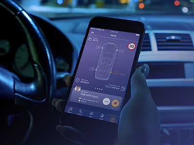 Driver App Concept app car ios mobile nav status
