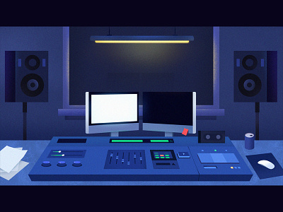 The Sound Studio | Illustration illustration recording station studio