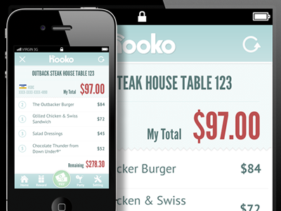 iPhone app for diners