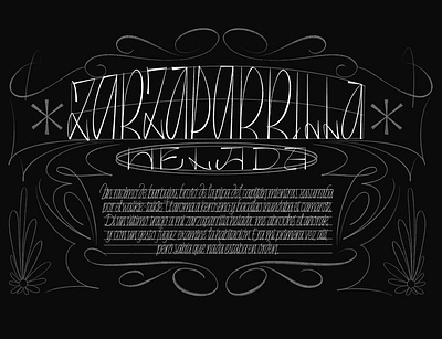 Zarzaparrilla helada black calligraphy graphic design lettering