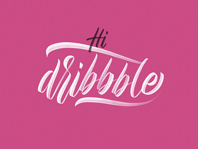 First Shot black debut dribbble first shot hand lettering lettering pink white