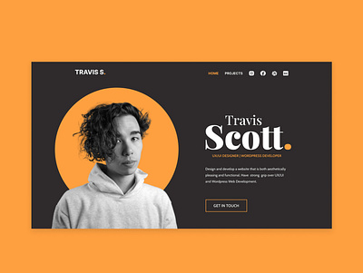 Travis Scott Portfolio Design adobe illustrartor black branding graphic designer website green illustration landing page design portfolio design ui design ui ux design ui ux designer website web design web development website website design