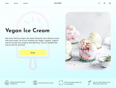 Vegan Ice Cream Shop design ui ux