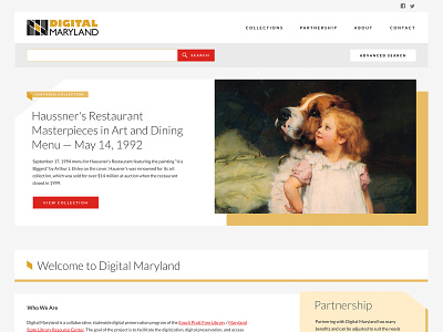 Digital Maryland css design historical archive html layout sass ui ux web web design wordpress
