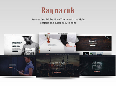 Ragnarok - Multipurpose Adobe Muse Theme adobe muse agency busines clean corporate creative minimal multipurpose personal portfolio responsive startup