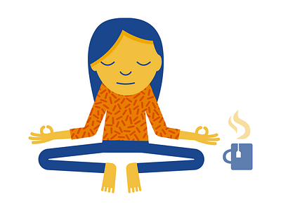 Take a breather illustration relax stretch tea zen