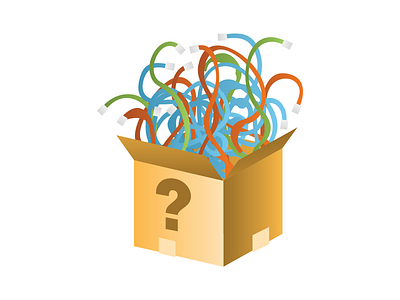 Box of tangled cables box cables cords illustration it