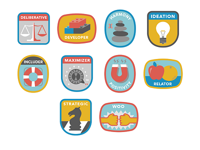 Strengthsfinder badge flat icon illustration