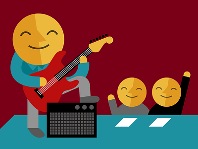 Job Hunt - Rock your Interview flat guitar illustration