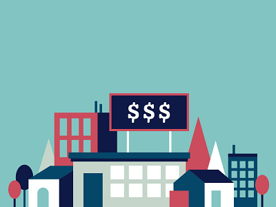 IT Security salaries in mid-sized US cities buildings city illustration town