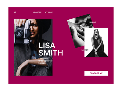 Design concept of the photographer's portfolio main page